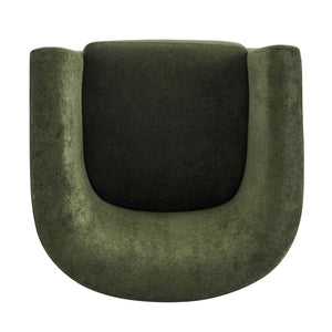 Velvet Swivel Barrel Accent Chair with Wood Frame