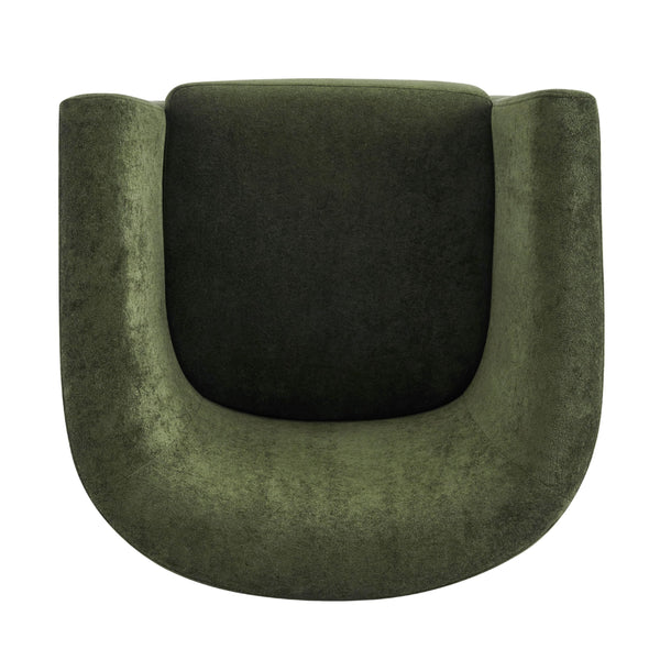 Velvet Swivel Barrel Accent Chair with Wood Frame