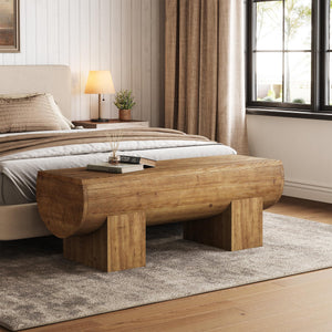 Farmhouse Solid Wood Entryway Bench
