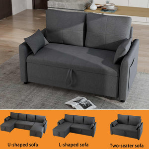 L-Shaped Sleeper Sofa Bed with Storage