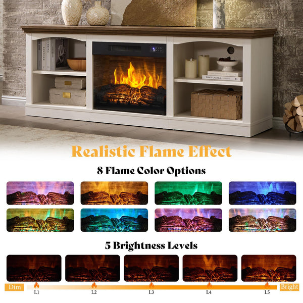 70" Fireplace TV Stand with Electric Fireplace