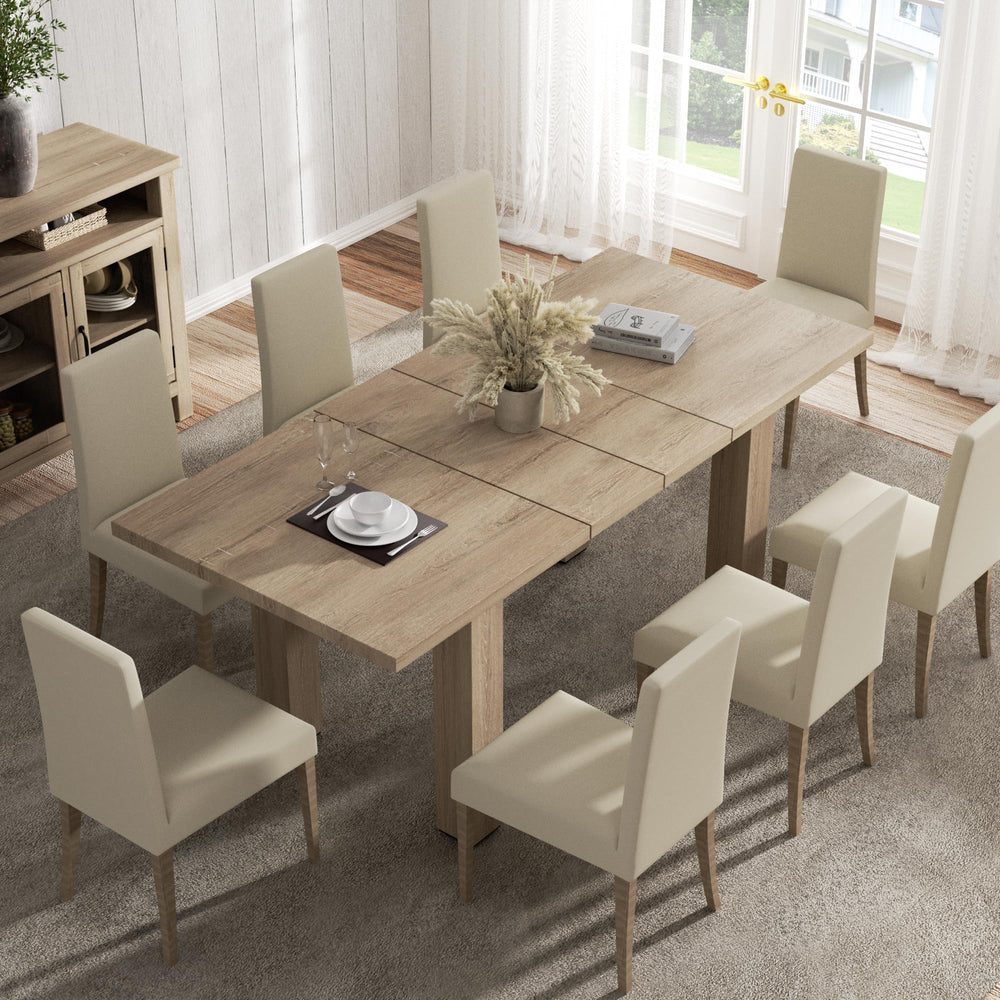 Extendable Dining Table for 6-10, Oak