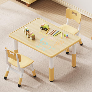 Kids Table & 2 Chairs Set – Height Adjustable, Graffiti Desktop, Multi-Activity, Ages 3–8