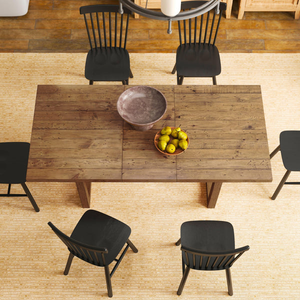 Extendable Dining Table, Pine Wood, Seats 4–8