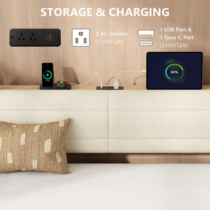 Twin to King Daybed with Pop-Up Trundle and Charging Station