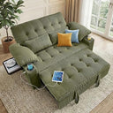 58" Convertible Sleeper Sofa Bed – Pull-Out Loveseat with Adjustable Backrest