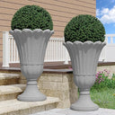 Tall Planters for Outdoor Plants Set of 2 with Drainage Holes
