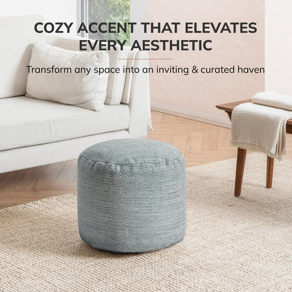 Round Pouf Ottoman Footrest – Handmade Floor Seating