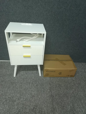 Nightstand with Charging Station and LED Lights