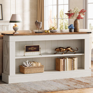 63-Inch Console Table with Shelves
