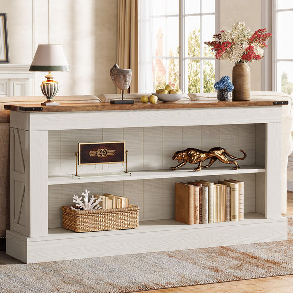 63-Inch Console Table with Shelves