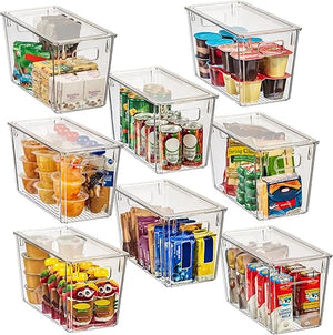 Clear Plastic Storage Bins with Lids – Kitchen, Pantry & Fridge Organizer