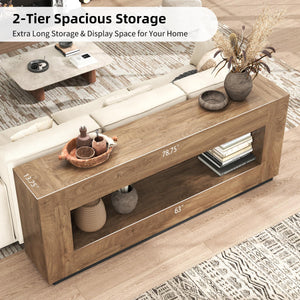 78-Inch Extra Long Console Table with Storage Shelf