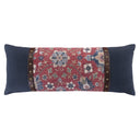 Floral Lumbar Throw Pillow – 14x36 Inch, Navy & Red