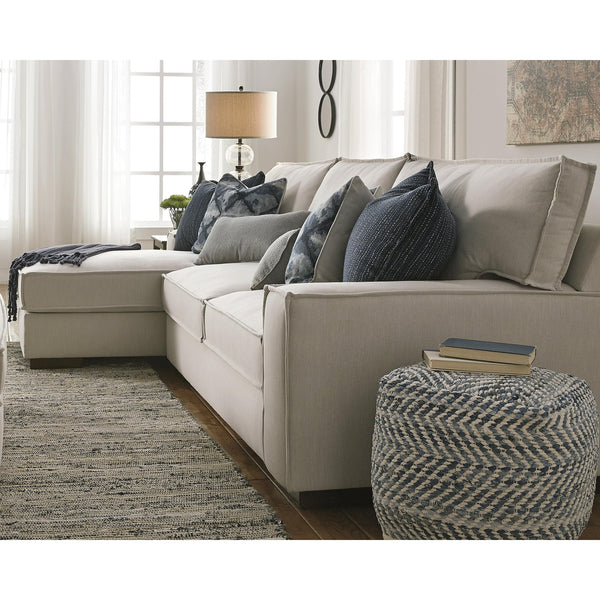 Chevron Handmade Woven Denim Pouf Ottoman