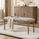 Upholstered Storage Bench with Wood Legs – 48" Entryway & Bedroom Ottoman
