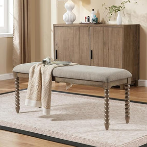 Upholstered Storage Bench with Wood Legs – 48" Entryway & Bedroom Ottoman