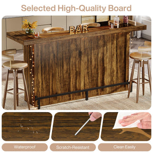 4-Tier Bar Table with Storage Shelves
