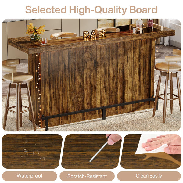 4-Tier Bar Table with Storage Shelves