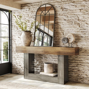 63-Inch 2-Tier Console Table | Farmhouse Sofa & Entryway Table