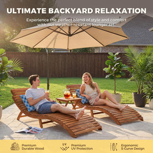 Folding Acacia Wood Chaise Lounge Chair – Outdoor Sun Lounger