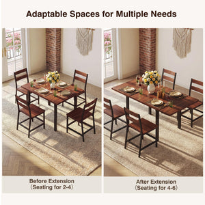 Extendable Dining Table Set with 4 Chairs