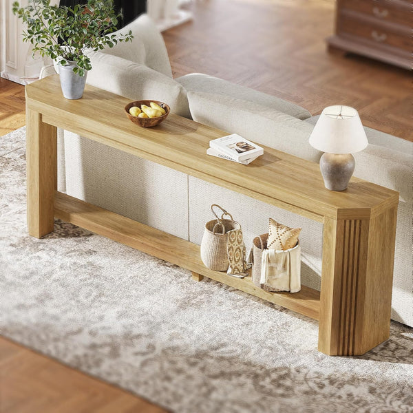 70-Inch Console Table for Entryway with Open Storage