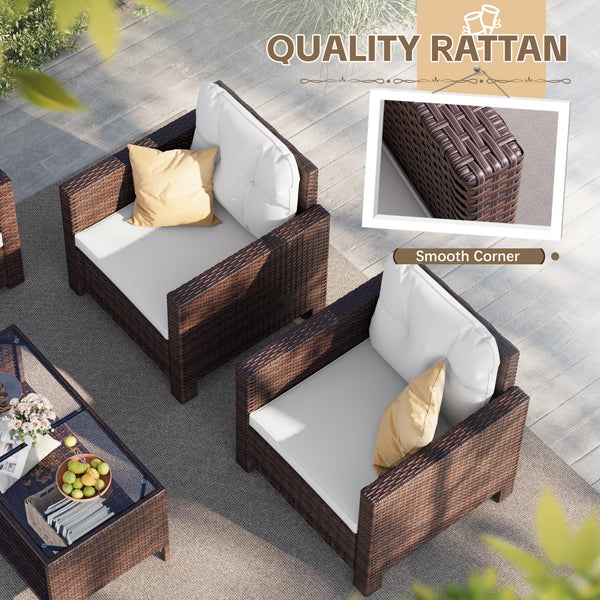 4-Piece Outdoor Wicker Patio Furniture Set