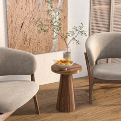 Round Fluted Pedestal Side Table
