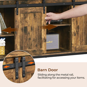 Barn Door TV Stand with Adjustable Shelves