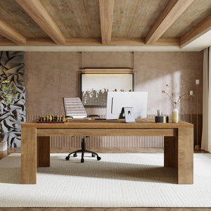 70.86-Inch Large Executive Computer Desk with Double Pedestal Legs