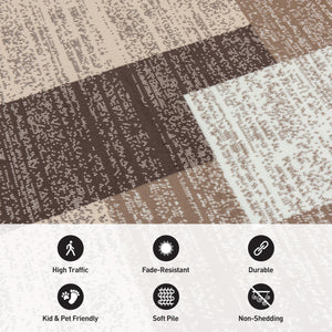 Contemporary Distressed Geometric Area Rug