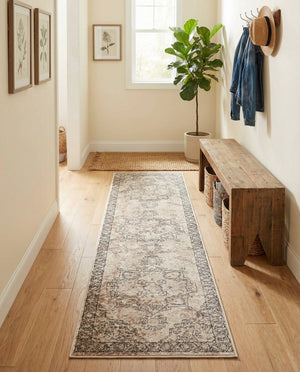Oregon Distressed Medallion Runner Rug – 2'2" x 8'