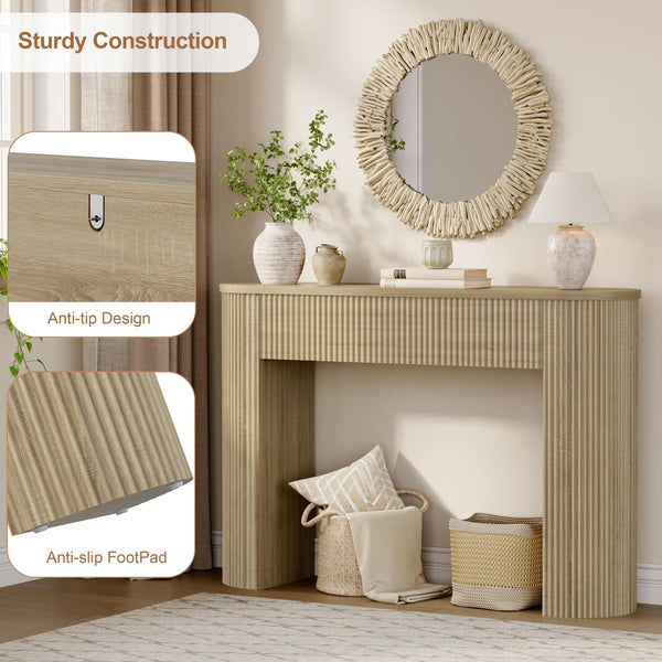 Fluted Console Table with Curved Top