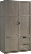 Wardrobe Storage Cabinet with Drawers and Hanging Rail
