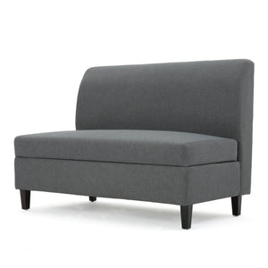Fabric Storage Loveseat with Hidden Storage - Charcoal