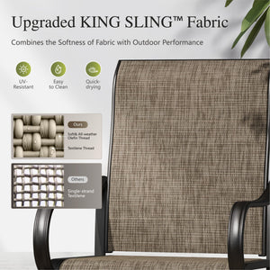 Outdoor Patio Dining Chairs with High Back Textilene