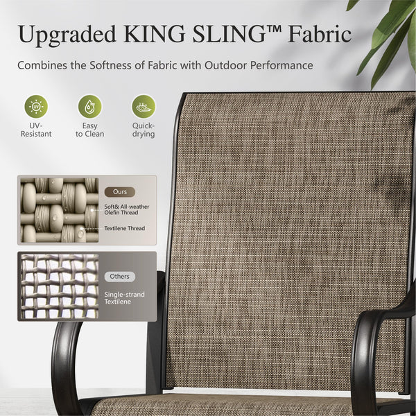 Outdoor Patio Dining Chairs with High Back Textilene