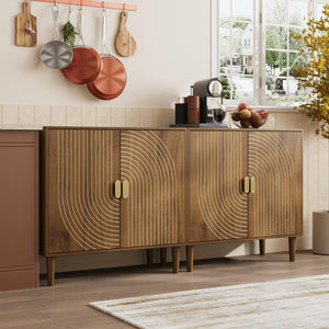 Walnut & Oak Sideboard Cabinet with Adjustable Shelf