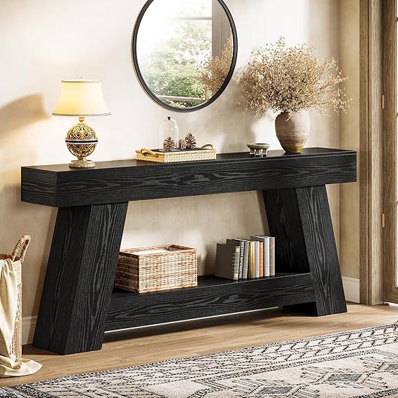 Farmhouse Console Table 70.9" with 2-Tier Storage