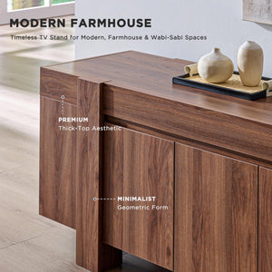 70" Farmhouse TV Stand with Storage Cabinet