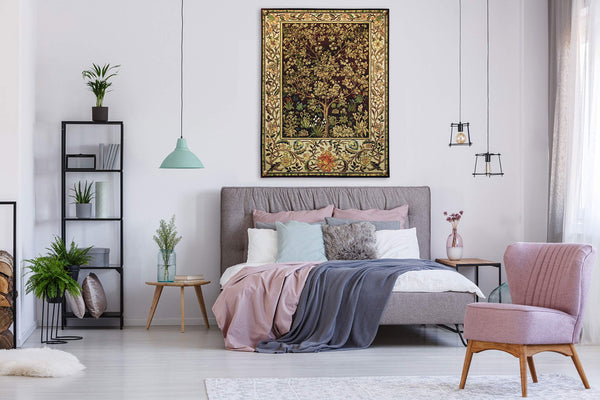 Tree of Life Woven Tapestry Wall Hanging – 40x30 Cotton