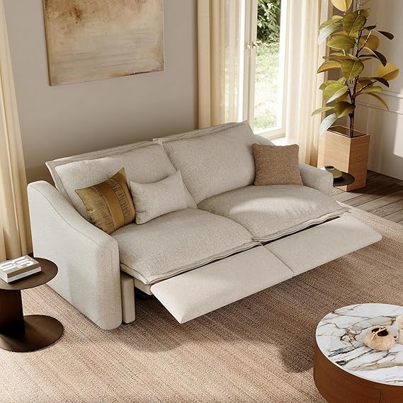 Power Reclining Loveseat – Velvet Modular Sofa with USB Ports