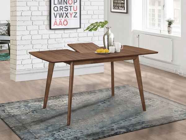 63-Inch Extendable Dining Table with Butterfly Leaf