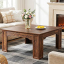 Square Farmhouse Coffee Table with Carved Legs