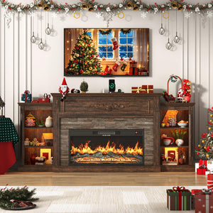 85" Farmhouse TV Stand with 36" Electric Fireplace – Fits TVs Up to 95"