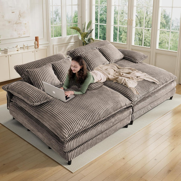 Oversized Indoor Chaise Lounge Chair with Adjustable Backrest