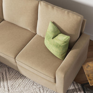 L-Shaped Convertible Sectional Sofa with Linen Fabric