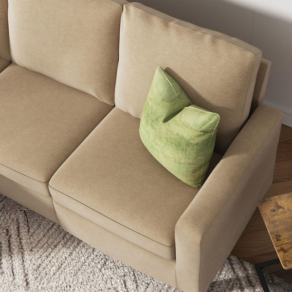 L-Shaped Convertible Sectional Sofa with Linen Fabric