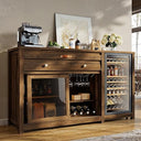 Extra Large Coffee Bar Cabinet with Fridge Space & Power Outlets